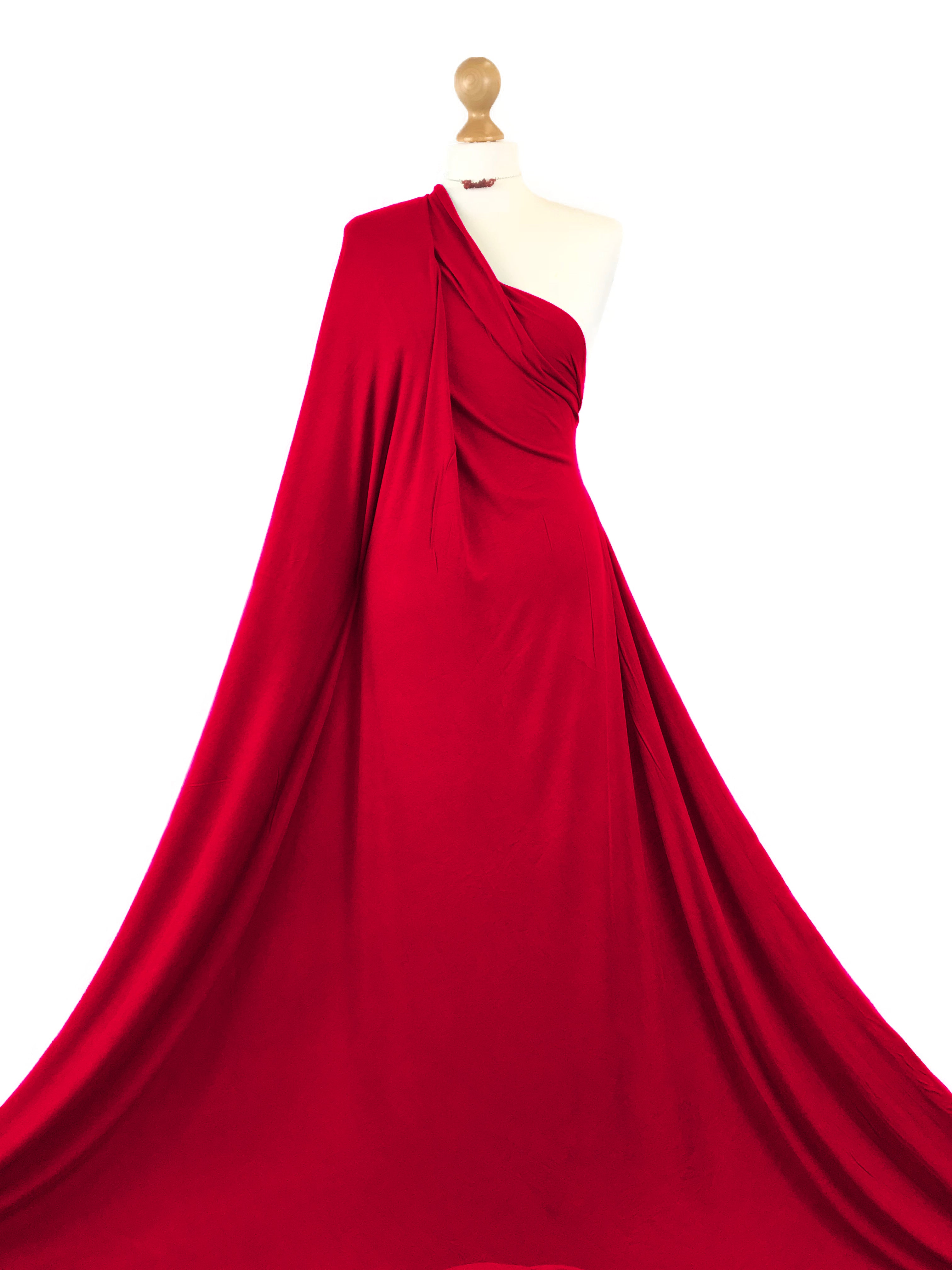 Buy red Viscose Jersey 4 Way Stretch Fabric