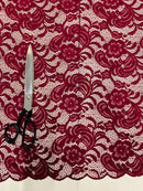 Crochet Scalloped Floral Lace 2 Way Stretch Fabric-39