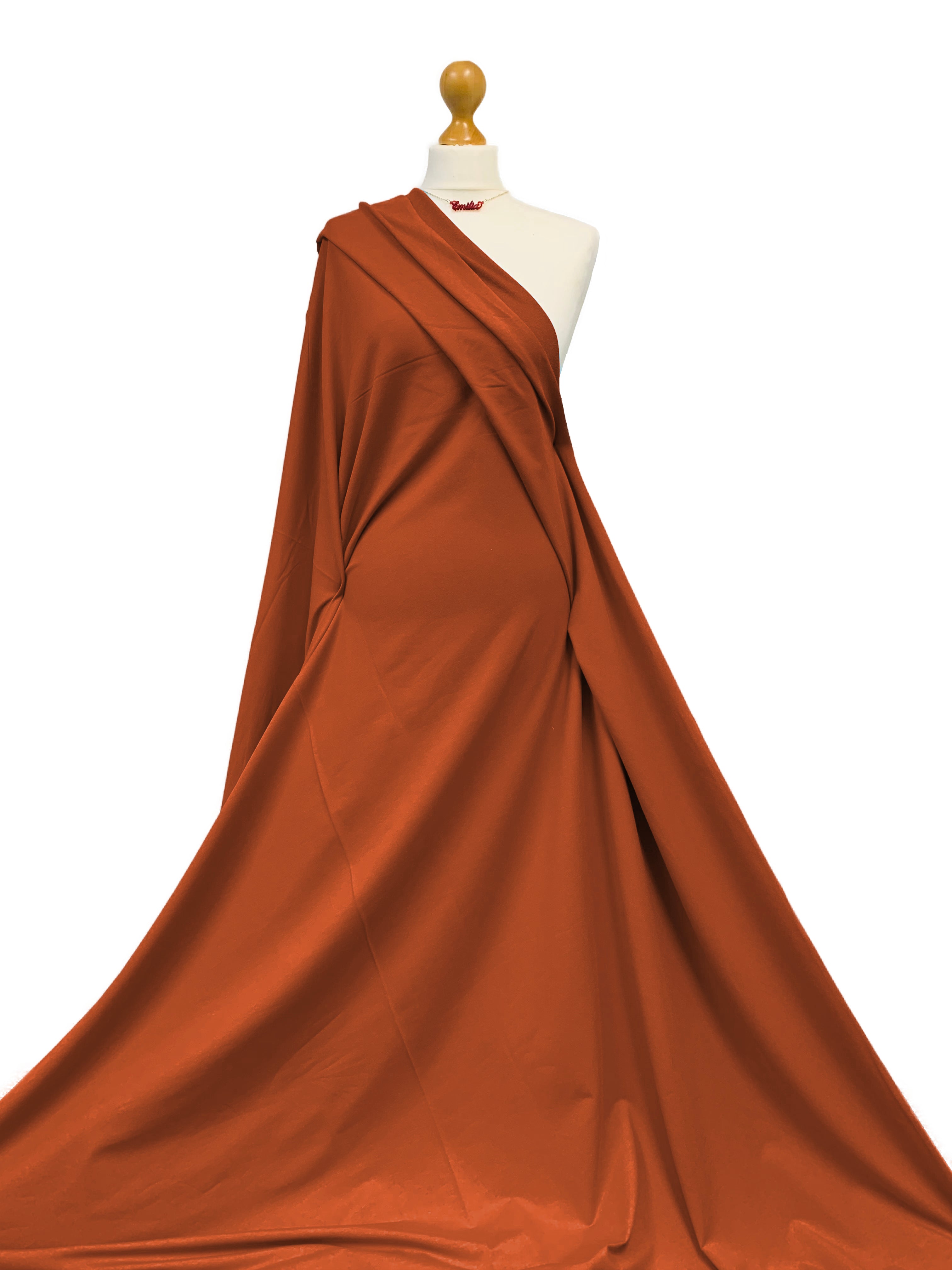 Buy rust French Terry 4 Way Stretch Jersey Fabric