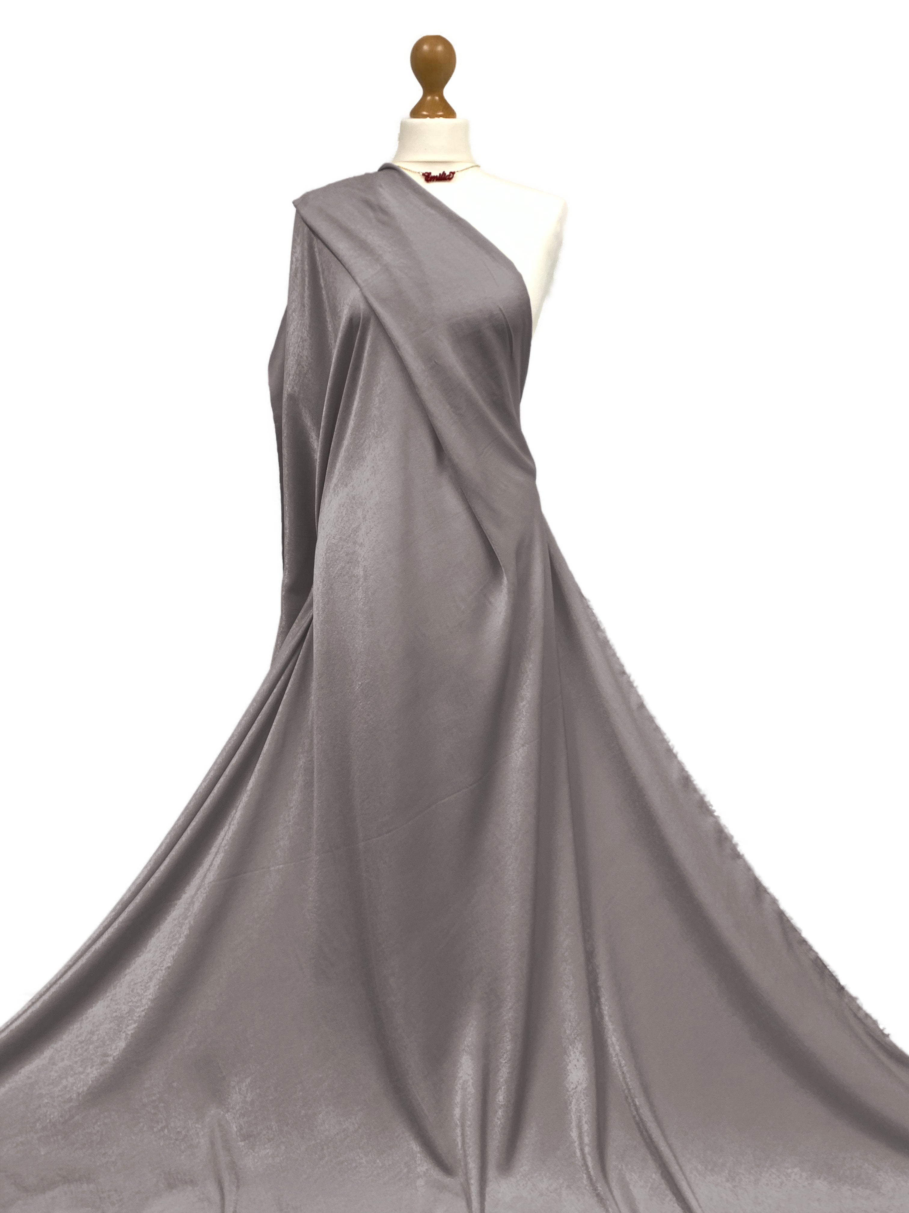 Buy silver Crepe Satin Fabric