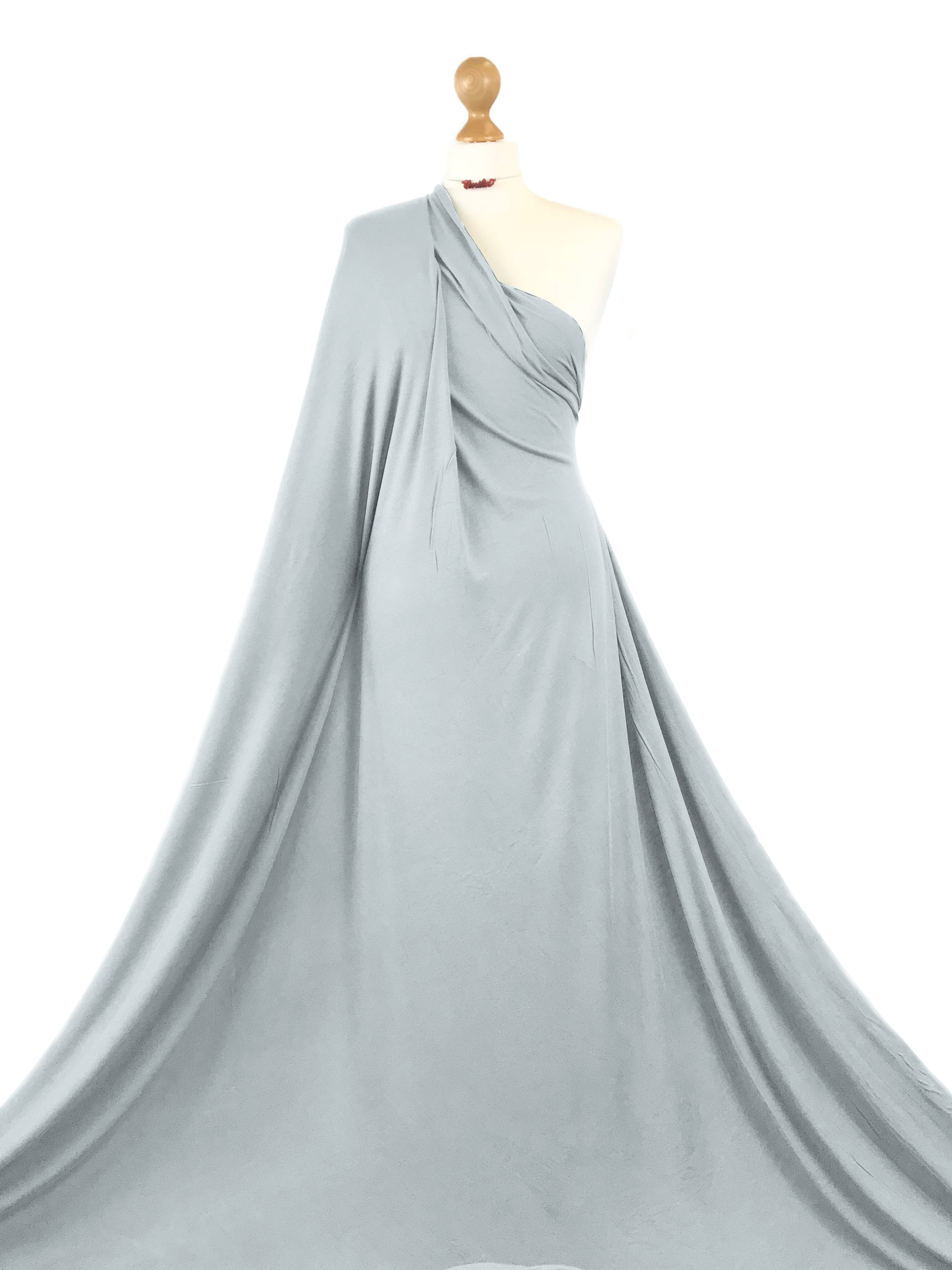 Buy silver Viscose Jersey 4 Way Stretch Fabric