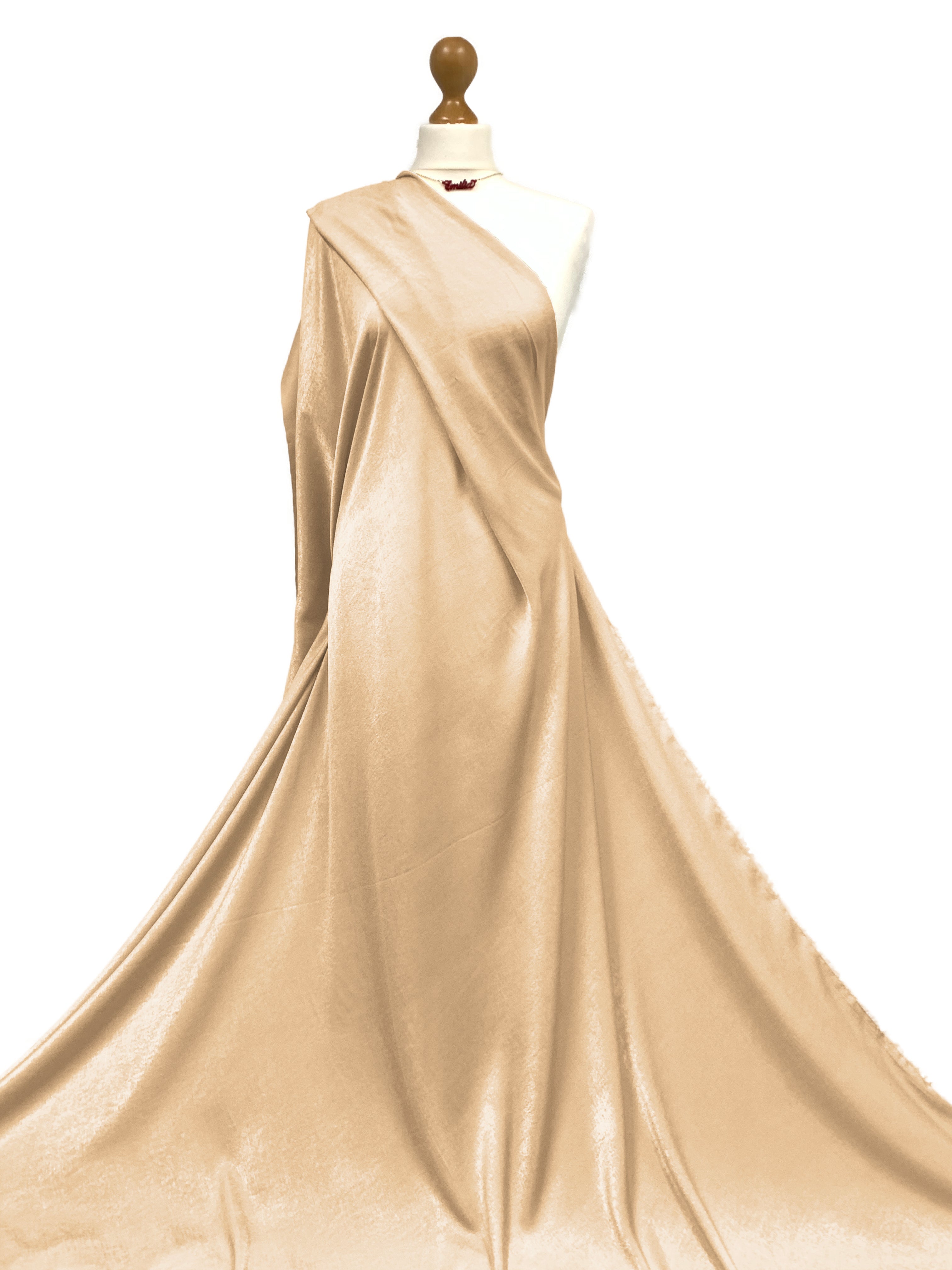 Buy stone Crepe Satin Fabric