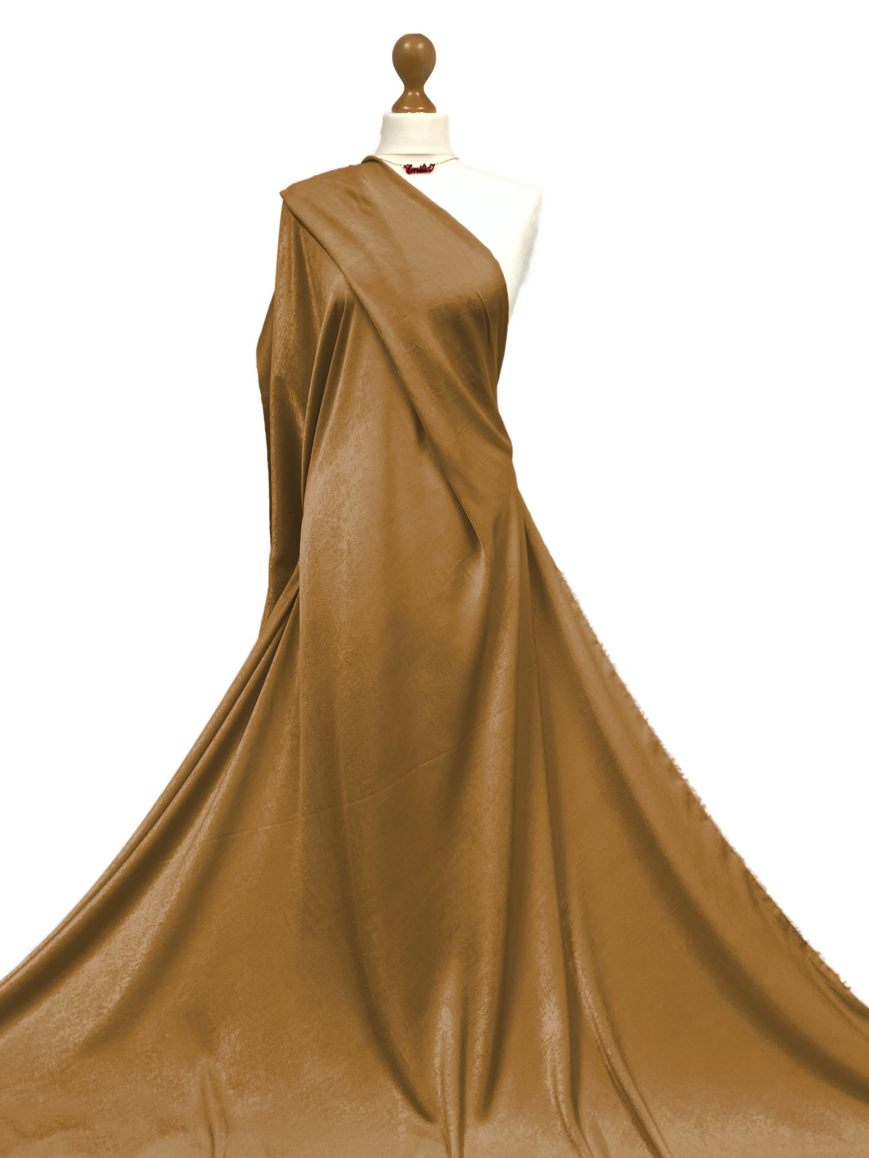 Buy tan Crepe Satin Fabric