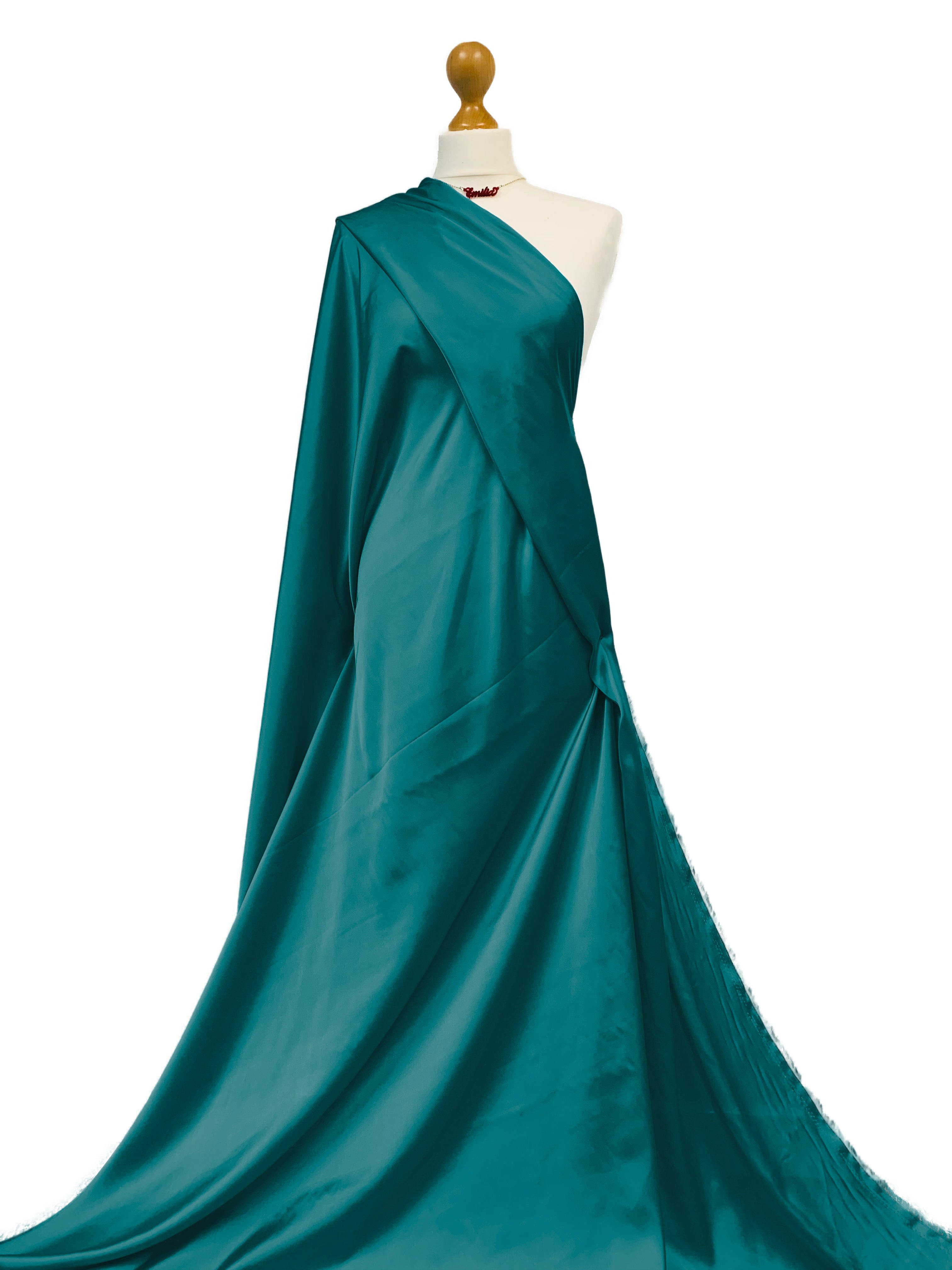 Buy teal Silky Satin Fabric