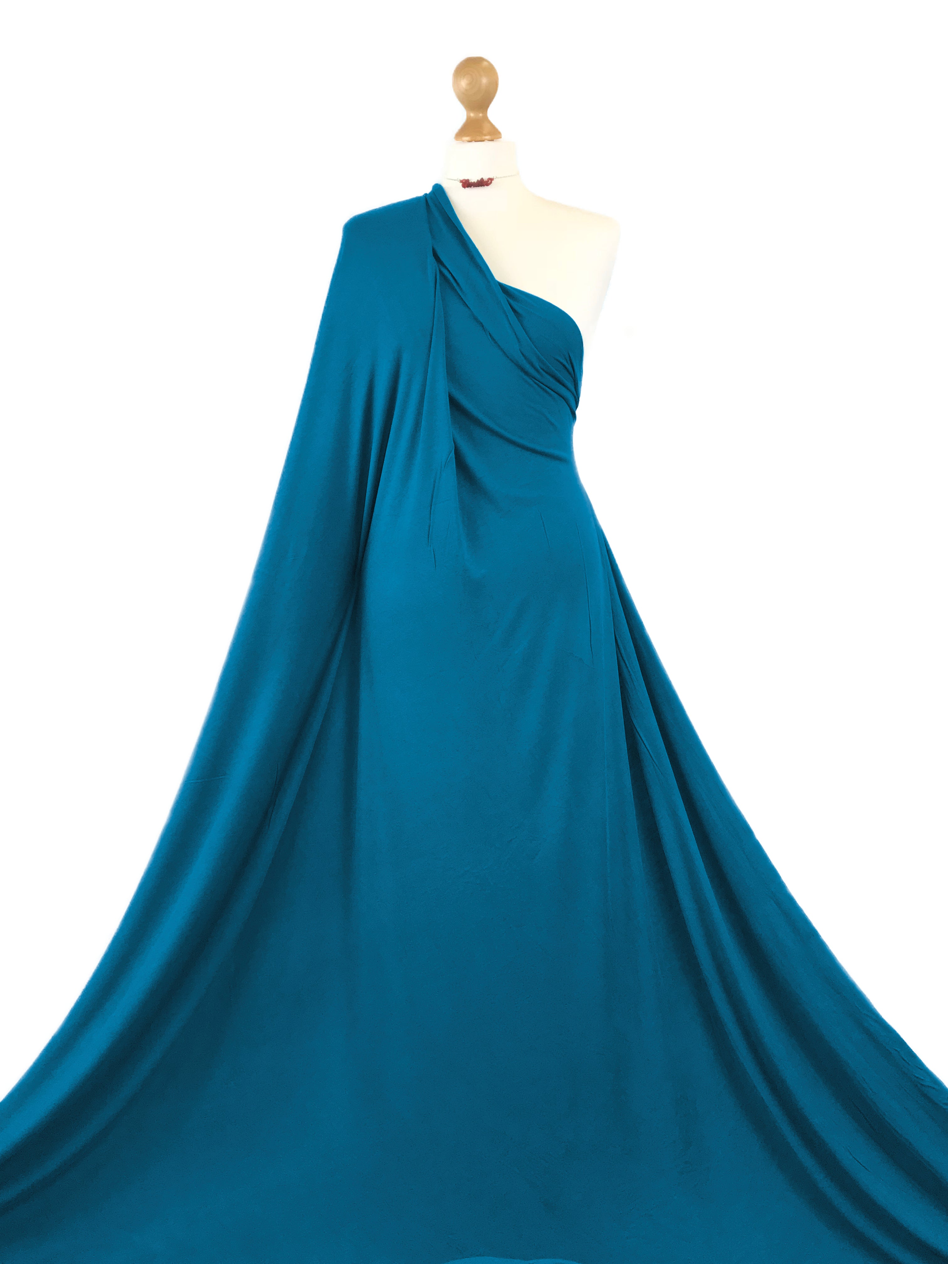 Buy teal Viscose Jersey 4 Way Stretch Fabric