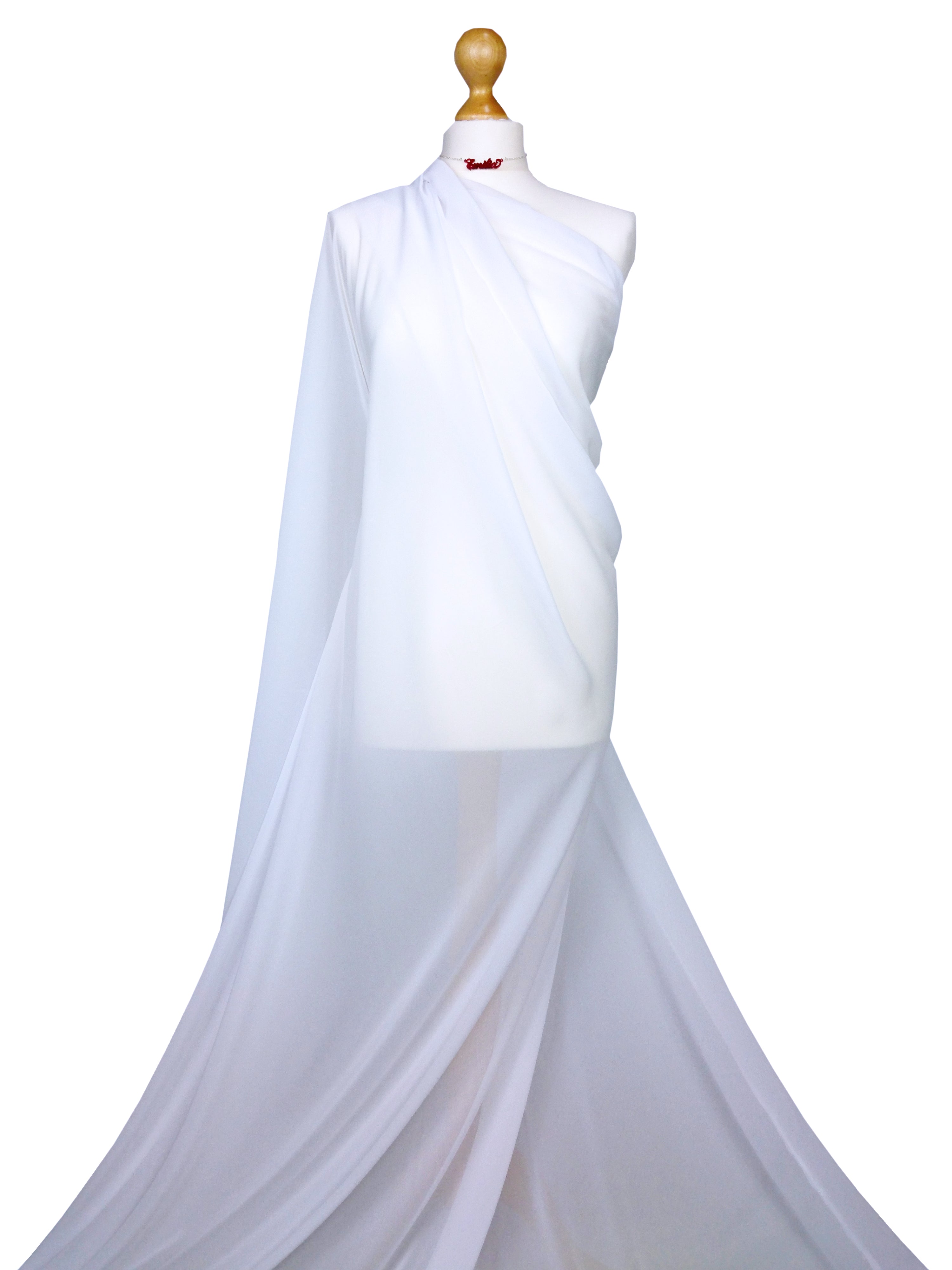 Buy white Chiffon Sheer Fabric