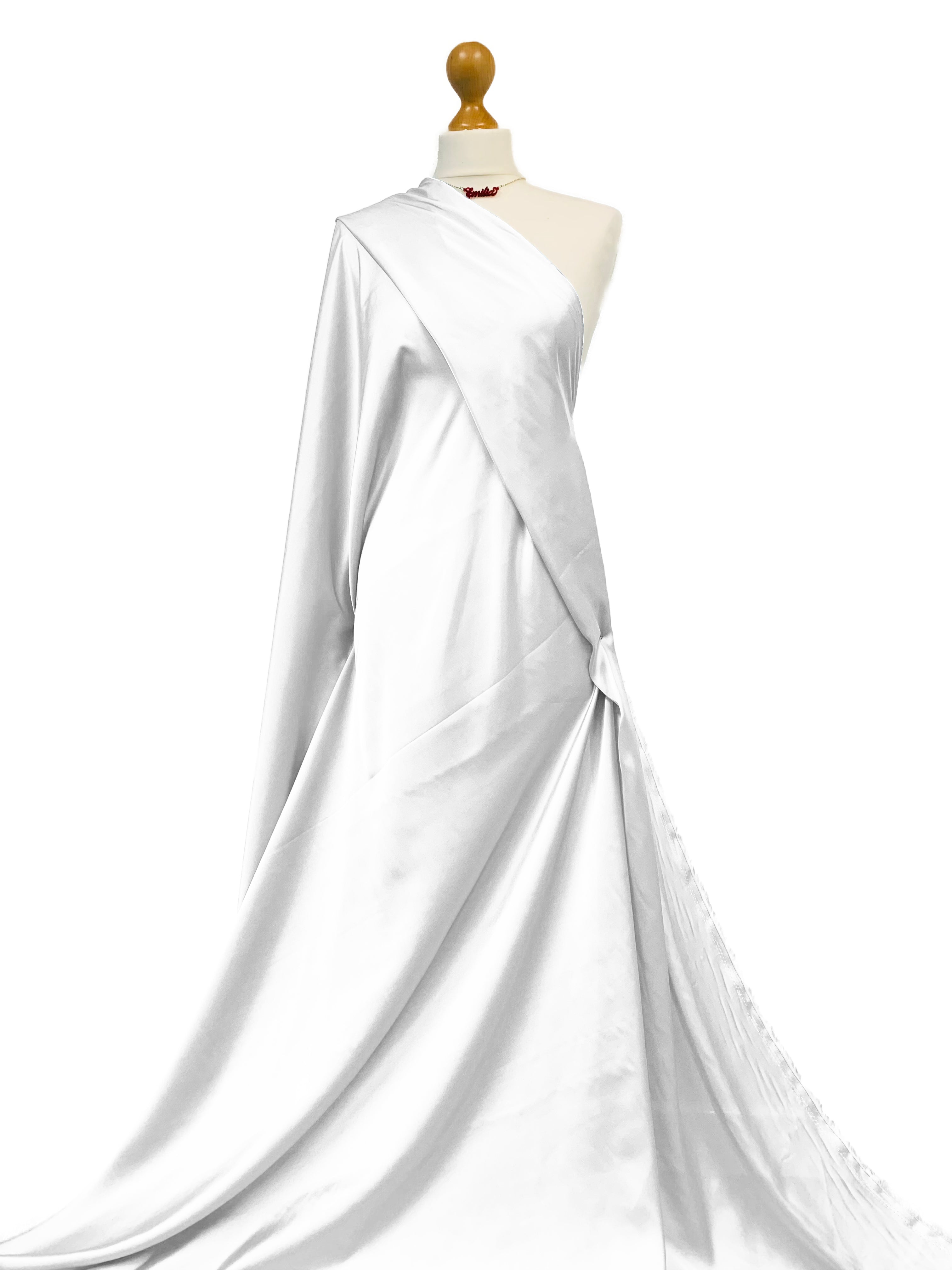 Buy white Silky Satin Fabric