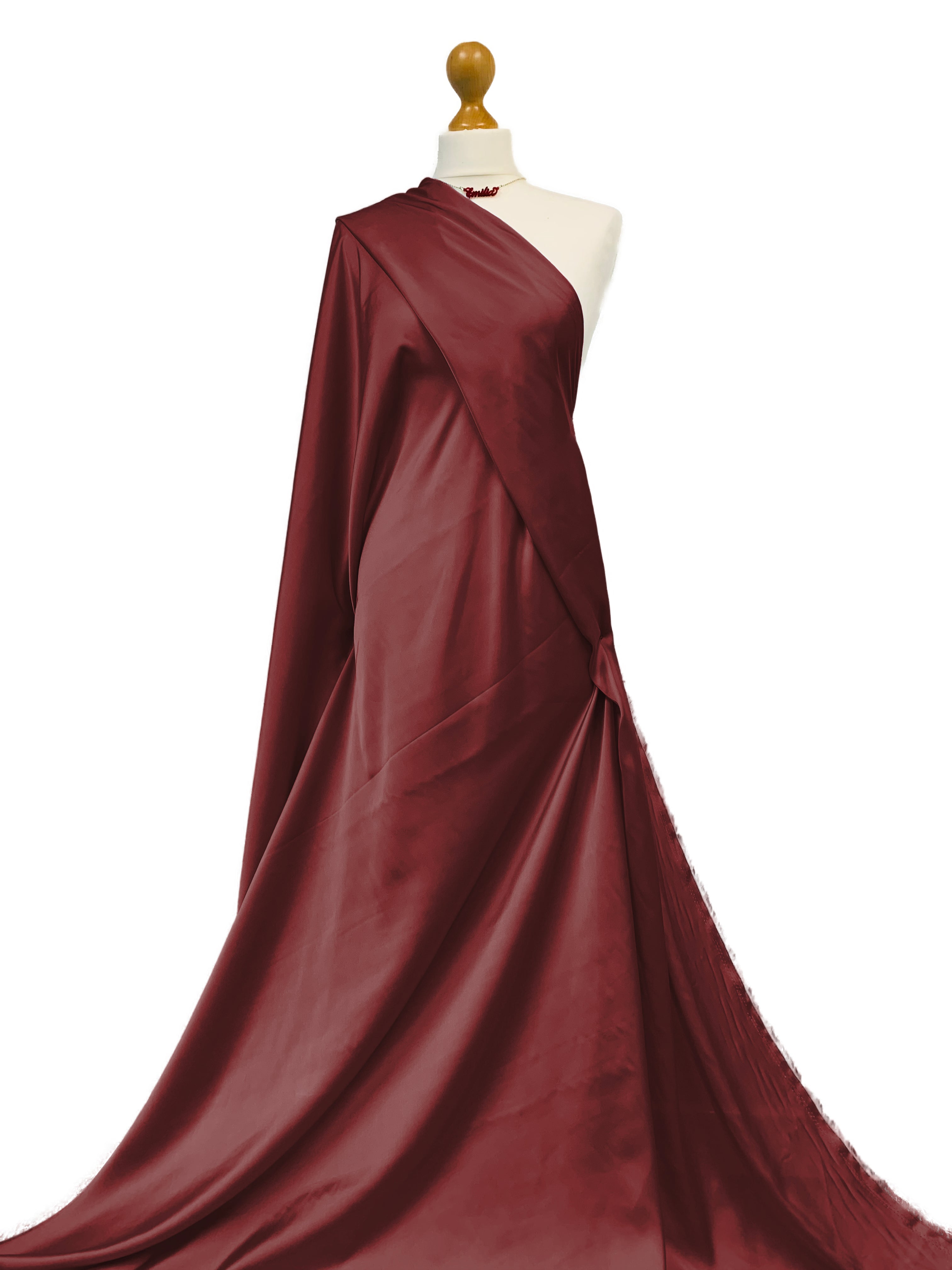 Buy red-wine Silky Satin Fabric