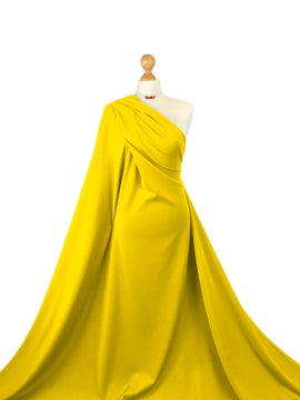 Buy yellow Scuba 4-Way Stretch Fabric – Double Knit – Ideal for Dresses, Skirts &amp; Bodycon – 150cm Wide